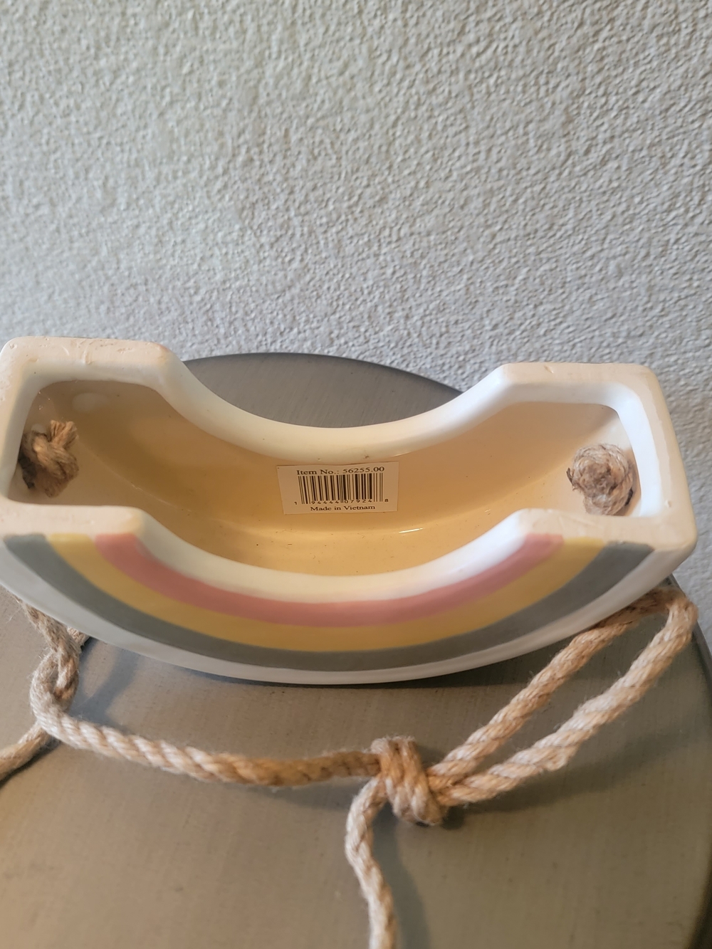 Ceramic Rainbow Hanging Planter – Pastel Multicolor - Picture 3 of 3